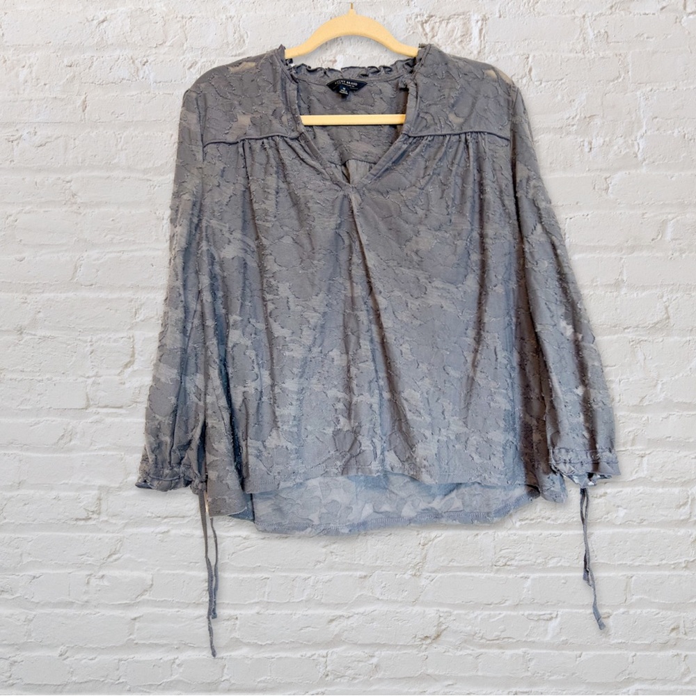 Lucky Brand long sleeve v-neck peasant top blouse M